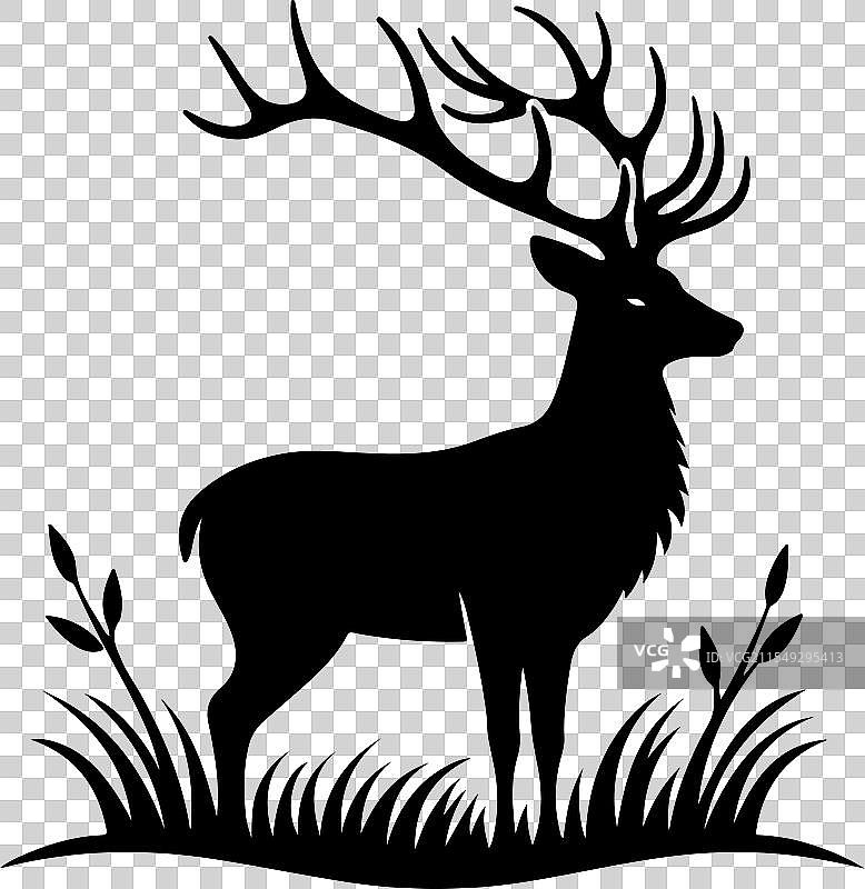 精致的鹿剪影设计图片素材