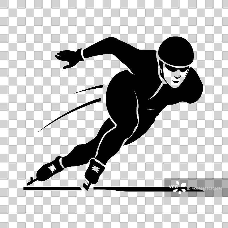 速滑运动员剪影图片素材