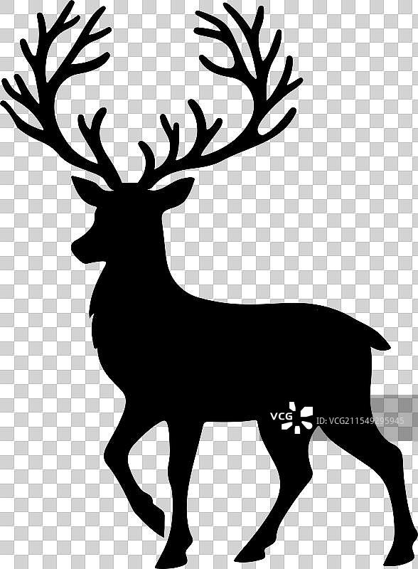 圣诞鹿剪影图片素材