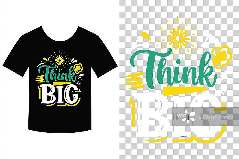 思维要大图案T恤图片素材