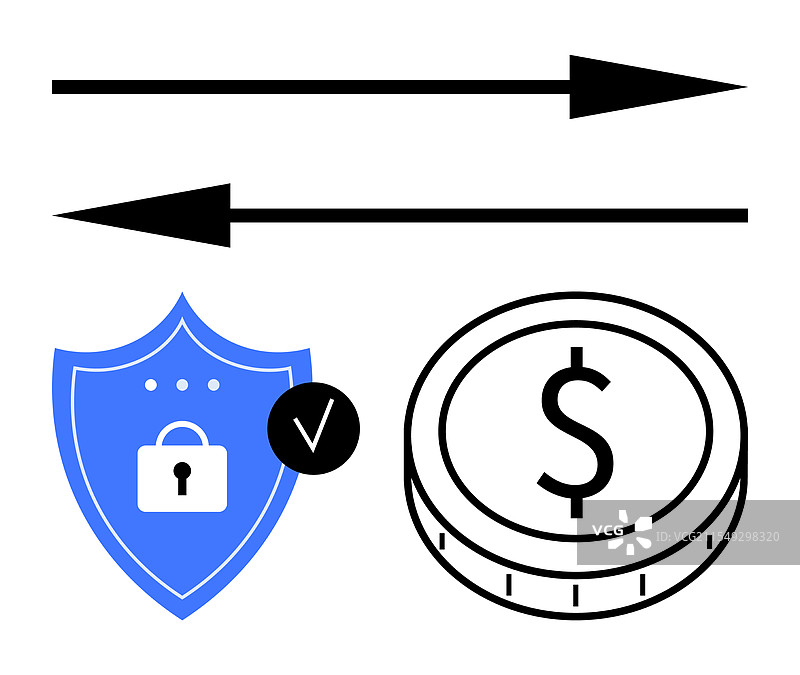 安全交易概念与交换箭头图片素材