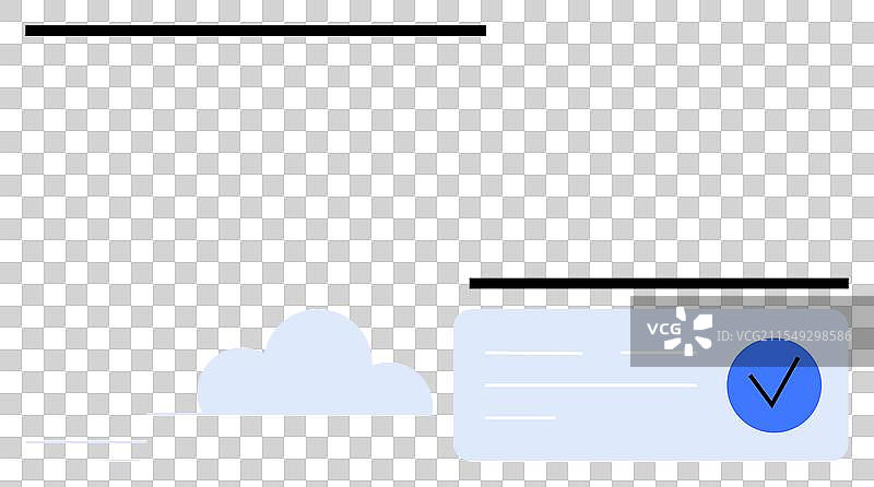 极简云存储概念与勾选标记图片素材
