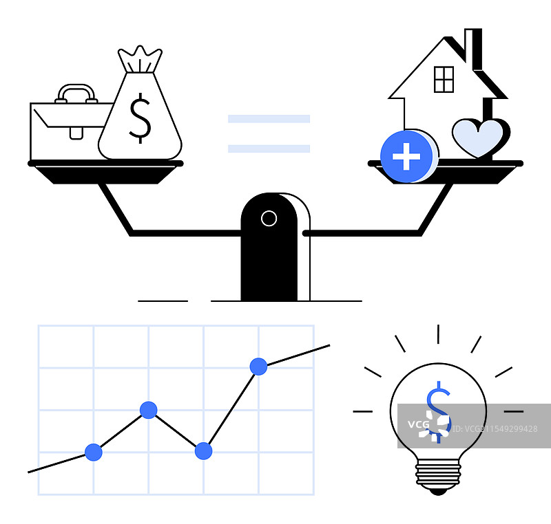 平衡财务目标与个人福祉图片素材
