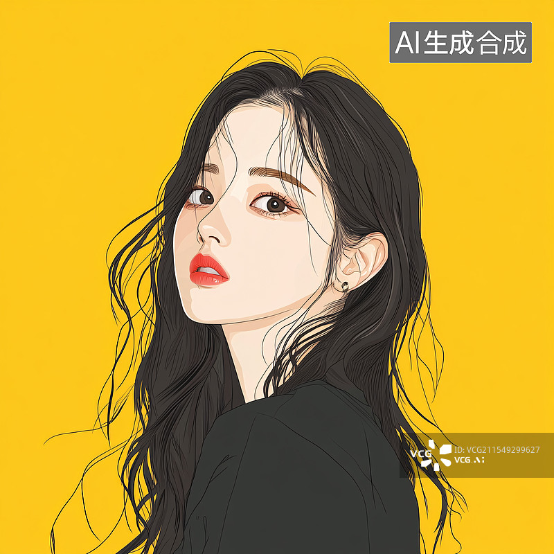 【AI数字艺术】时尚女孩插画图片素材