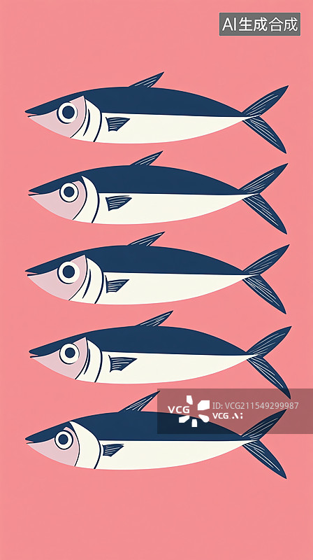 【AI数字艺术】沙丁鱼插画图片素材