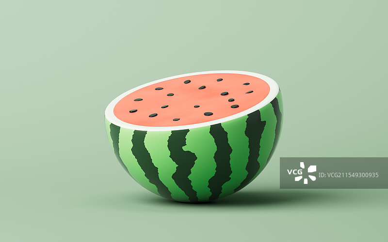 新鲜的水果西瓜三维渲染图片素材