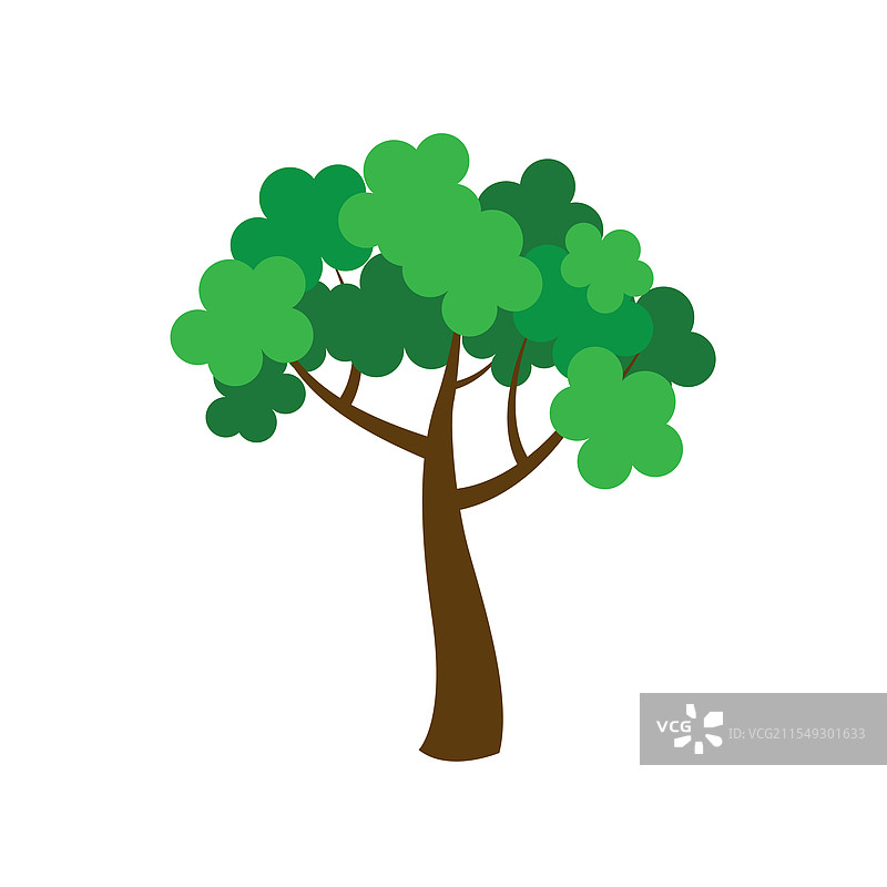 孤立的绿色春天树木图片素材