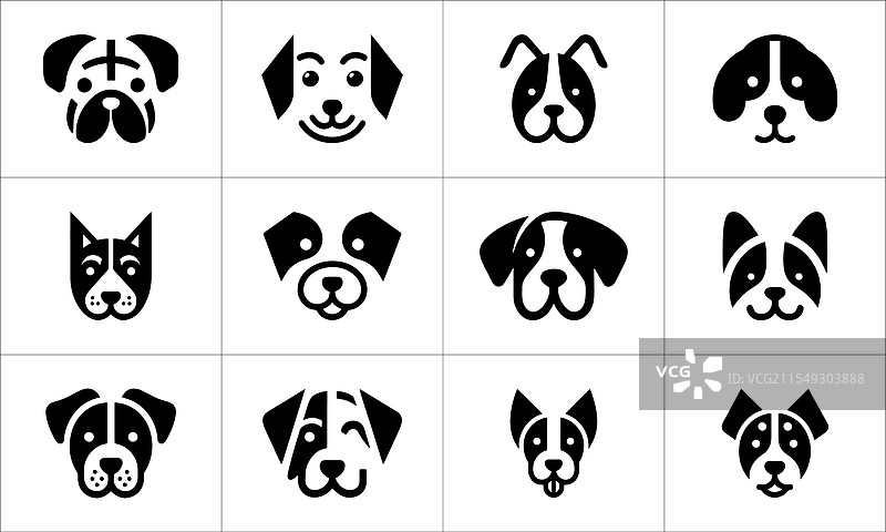 狗头标志设计集图片素材