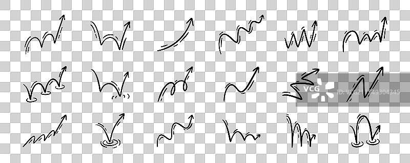 弹跳效果箭头涂鸦集 漫画与动漫图片素材