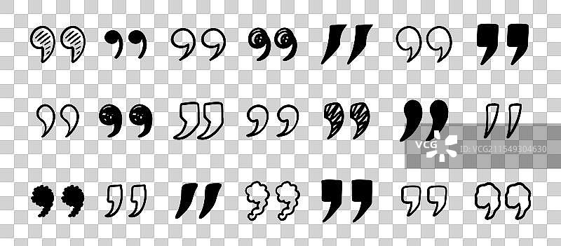 手绘引号涂鸦图案集图片素材