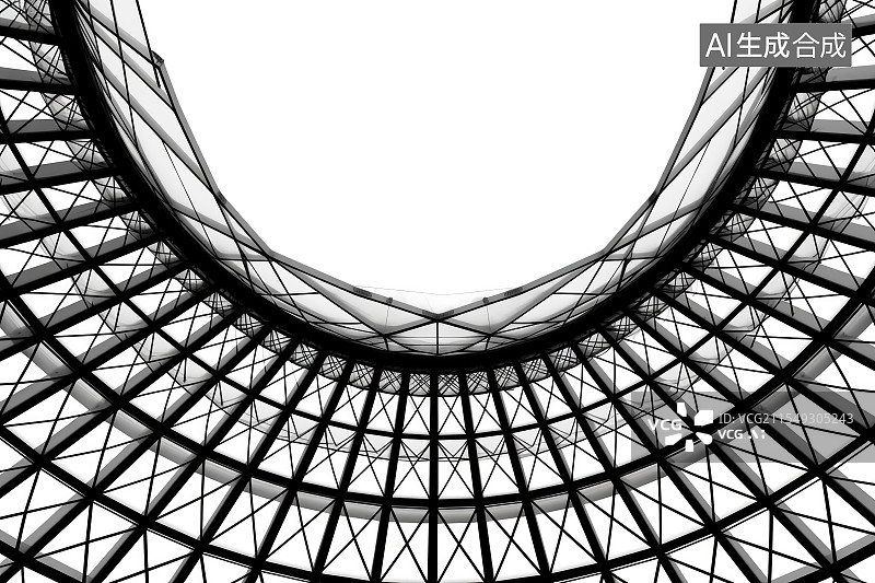 【AI数字艺术】现代化设计感的玻璃建筑穹顶图片素材