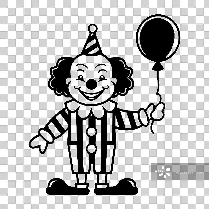 快乐的小丑与气球图片素材