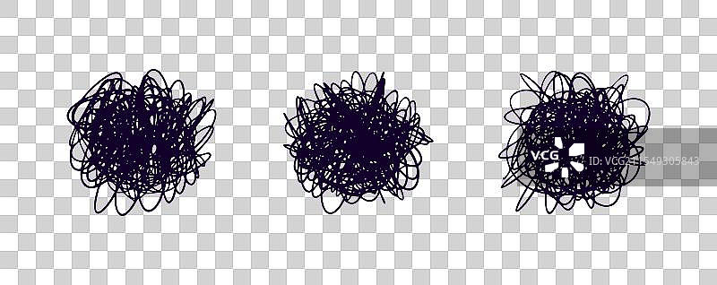 混乱与大脑线条涂鸦图标，压力与图片素材