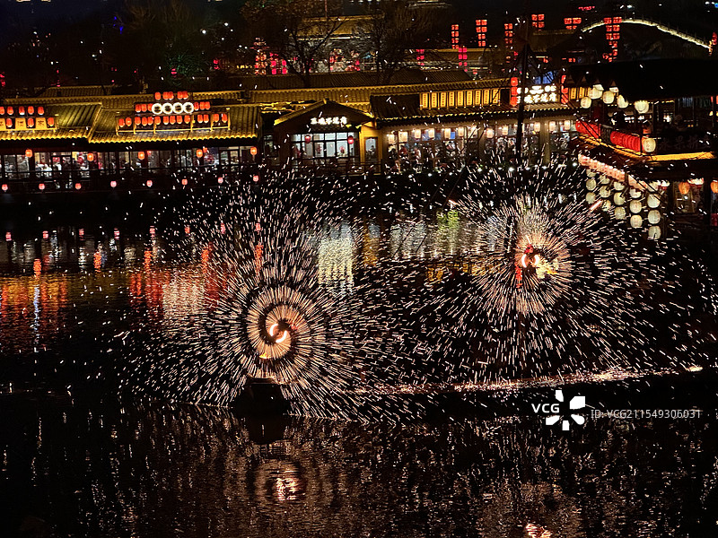 非遗打铁花图片素材