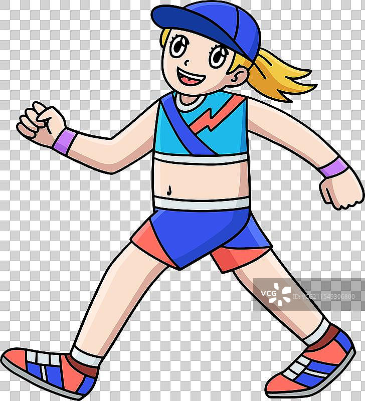 田径女子竞走剪贴画图片素材