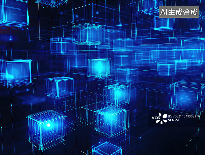 【AI数字艺术】科技数据图片素材