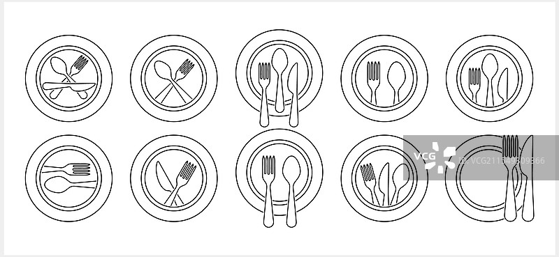 刀叉勺盘图标图片素材