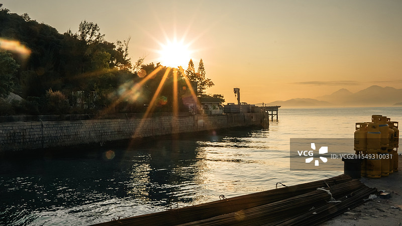 南丫岛的落日余晖图片素材