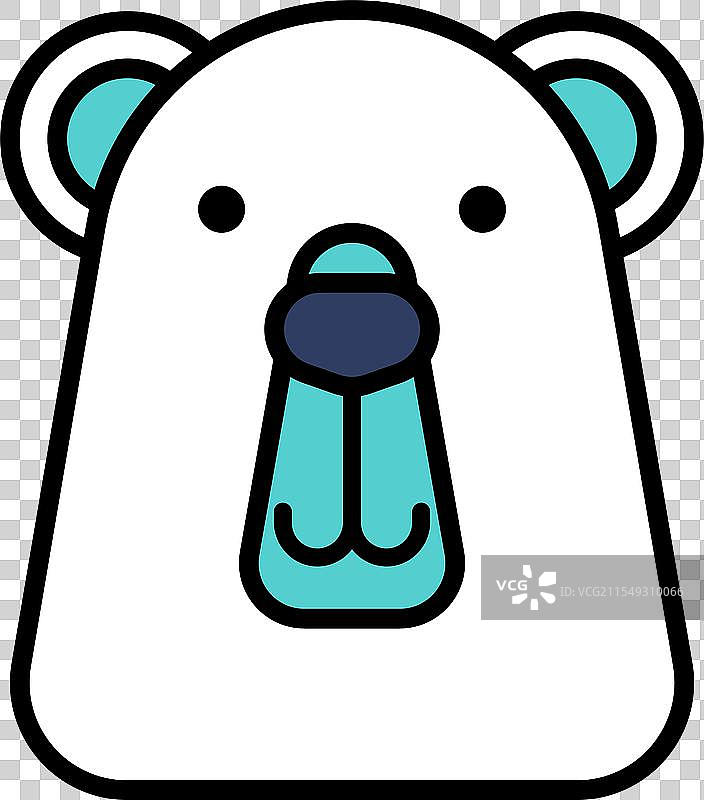 一只拥有蓝色眼睛和蓝色毛发的卡通北极熊图片素材