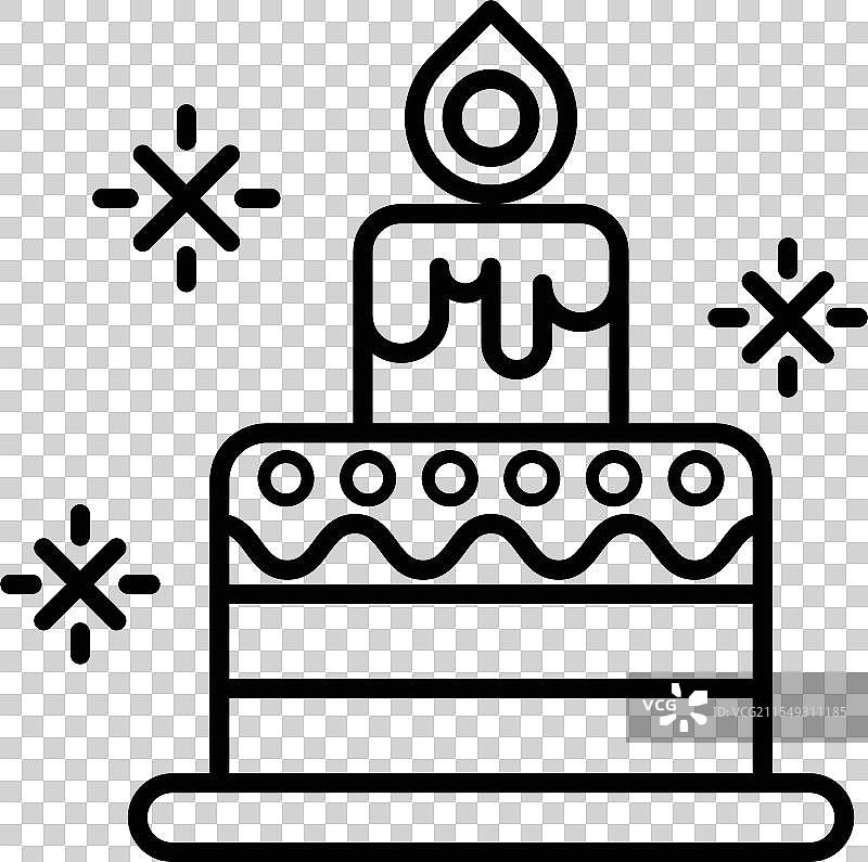 一款黑白相间的蛋糕，上面插着一根蜡烛图片素材