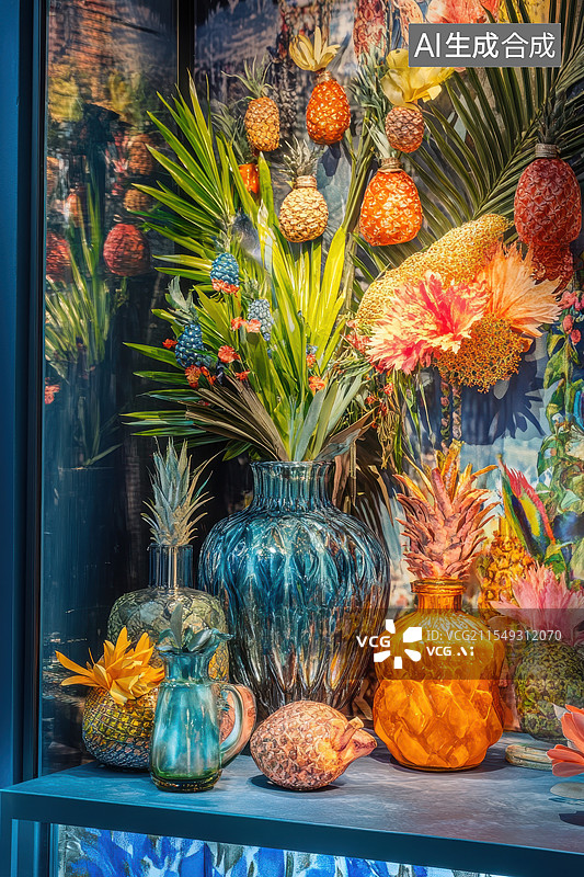 【AI数字艺术】橱窗里的衣服展示图片素材