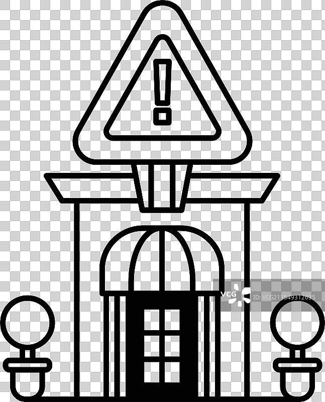 一座顶部有标志的建筑图片素材