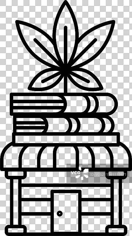 一座顶部有植物的建筑图片素材