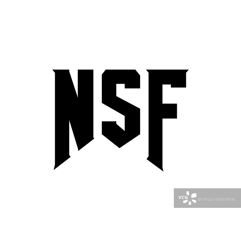 技术公司NSF的字母标志设计图片素材