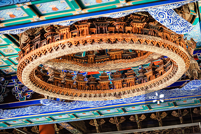 北京先农坛藏隆福寺万善正觉殿天宫星空藻井图片素材