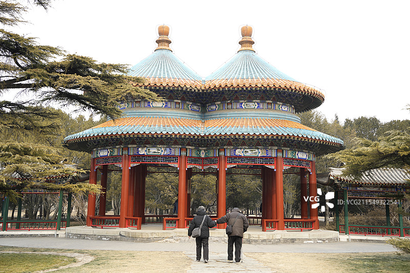 北京天坛公园双环万寿亭图片素材