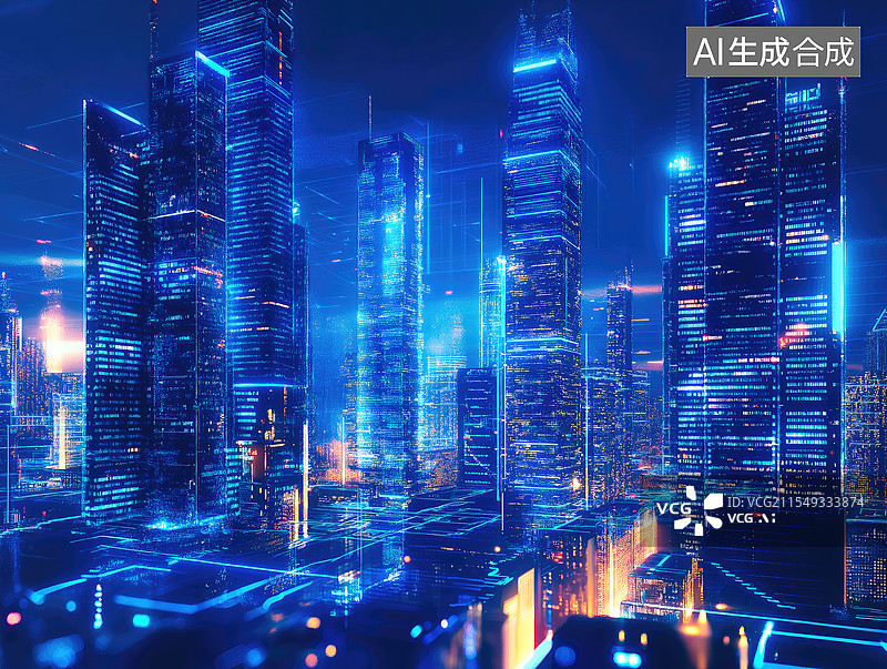 【AI数字艺术】城市数据图片素材