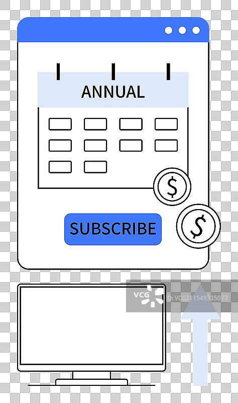 网页界面上的年度订阅提示图片素材