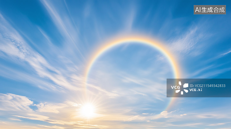 【AI数字艺术】天空中的光晕图片素材