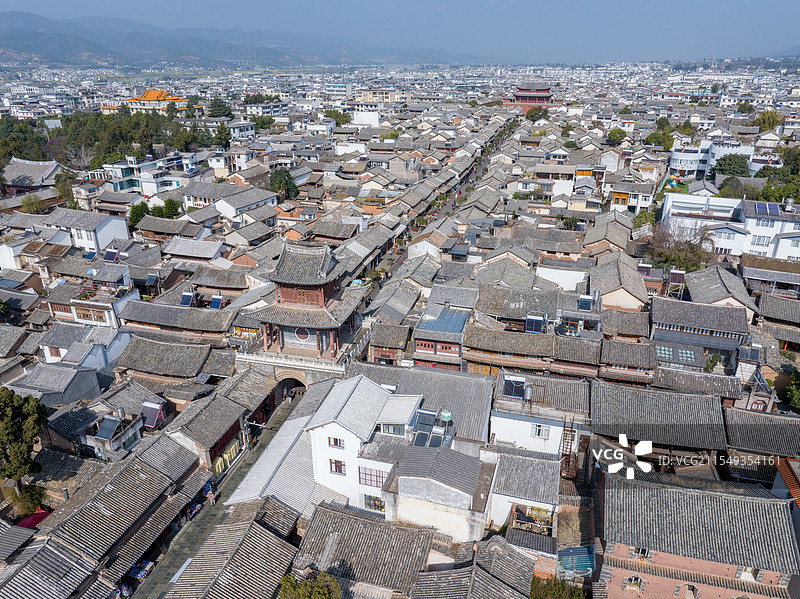 大理巍山古城航拍图片素材