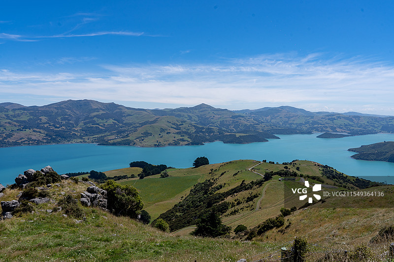 新西兰南岛小镇Akaroa风景图片素材