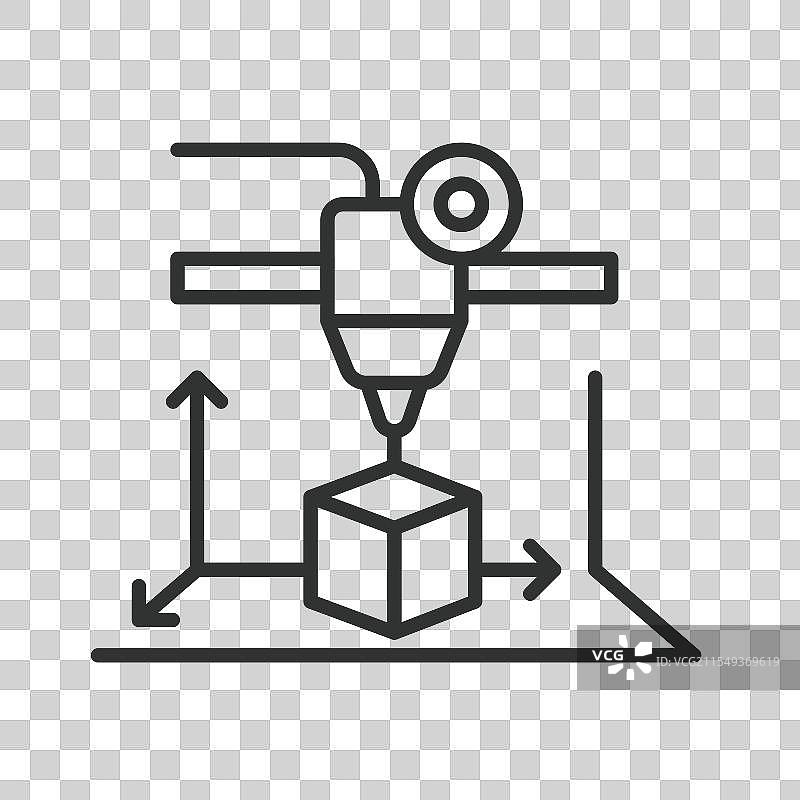 线条设计的3D打印图标 3D打印图片素材