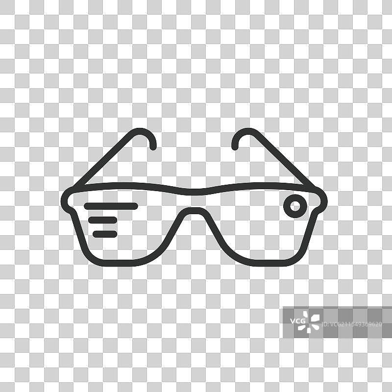 智能眼镜图标，线条设计的智能眼镜图片素材