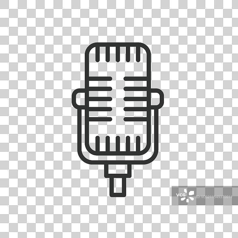 流媒体麦克风图标，线条设计图片素材