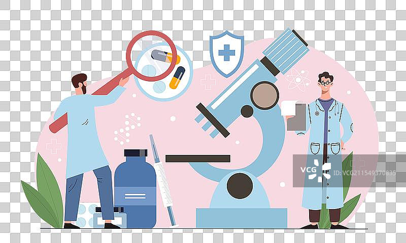 医生们在医疗制服中研究医学男性图片素材