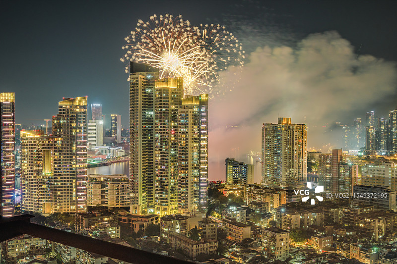 白鹅潭烟花图片素材