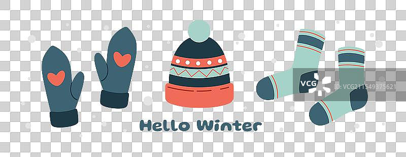 冬季服装套装，针织配饰适合冬季使用图片素材