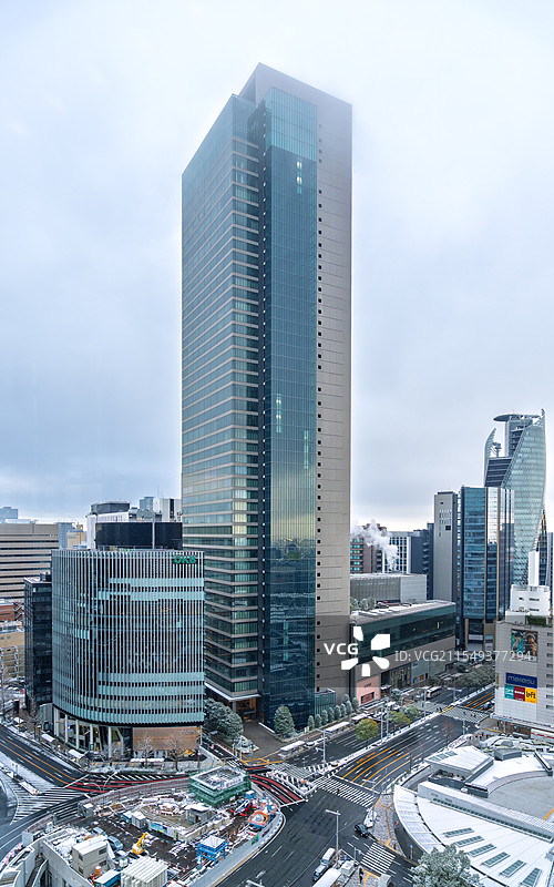 名古屋城市雪景图片素材