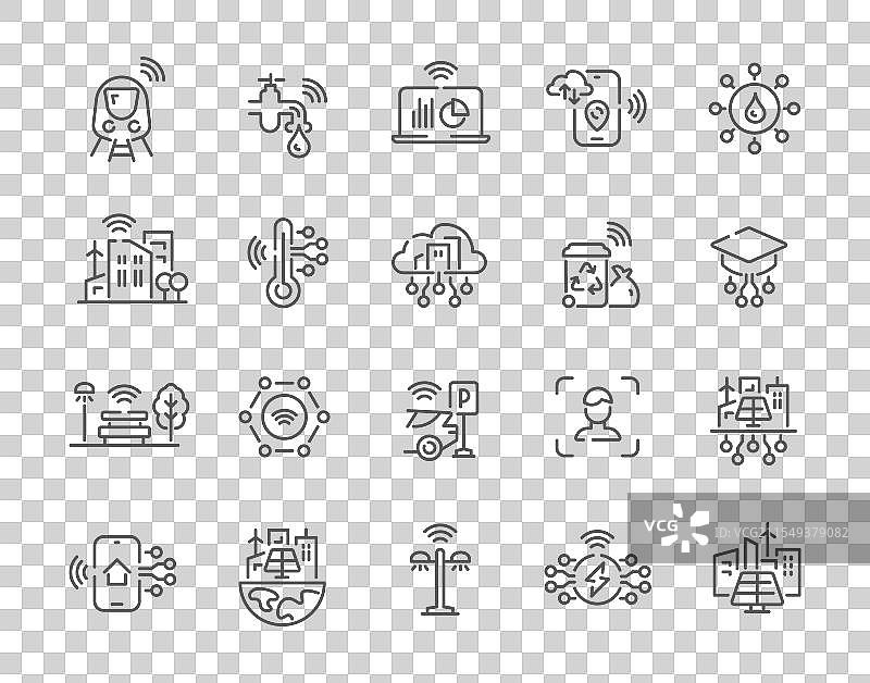 智能城市工业创新技术线图片素材