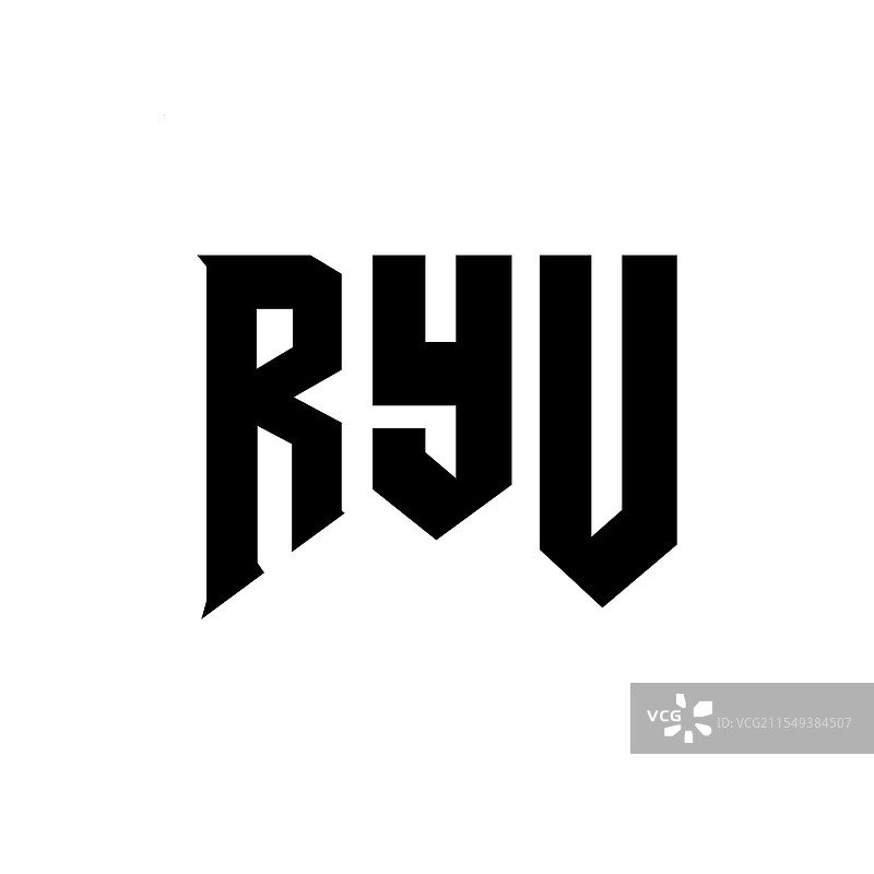 ryu字母标志设计，适用于科技公司ryu图片素材