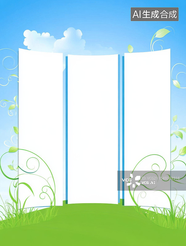 【AI数字艺术】学习可爱插画背景黑板教科书插图，中间留白图片素材