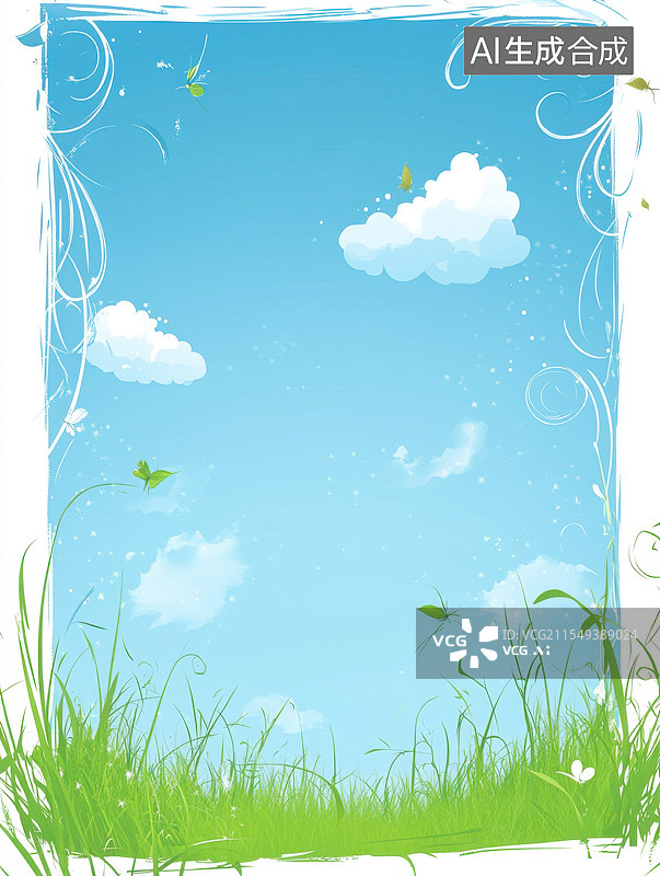 【AI数字艺术】学习可爱插画背景黑板教科书插图，中间留白图片素材