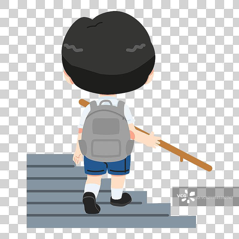 孩子爬楼梯的概念图片素材