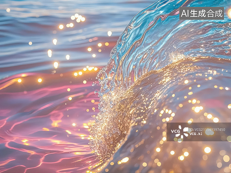 【AI数字艺术】五彩缤纷梦幻唯美海浪图片素材