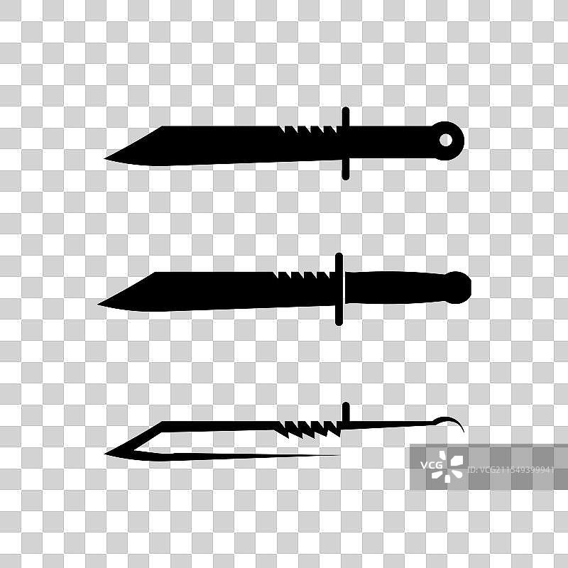 交叉剑与刀的平面标志图标图片素材