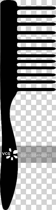 白色背景上的简单黑色梳子剪影图片素材